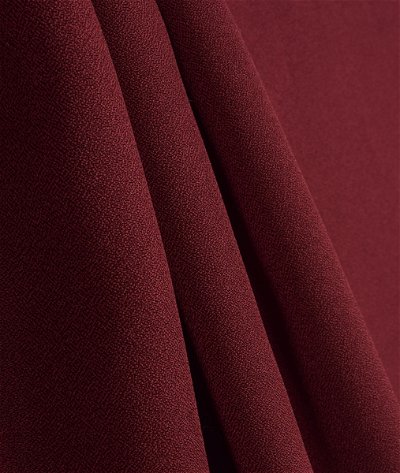 Burgundy Polyester Crepe Fabric