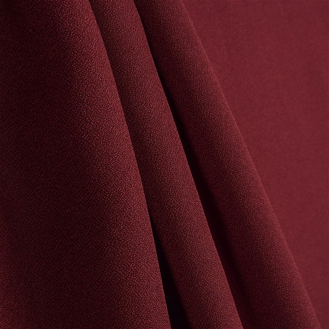 Burgundy Polyester Crepe Fabric