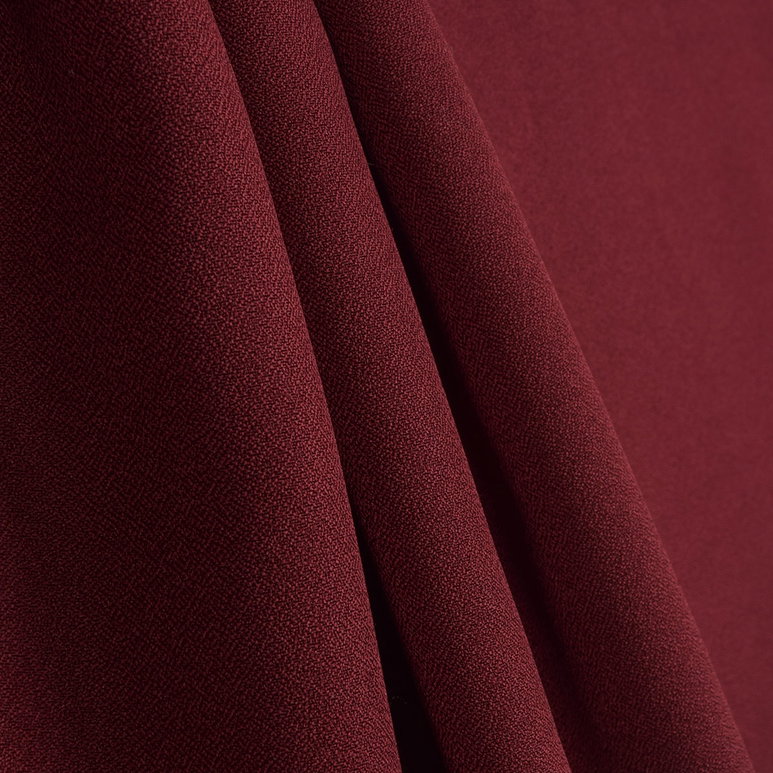 Burgundy Polyester Crepe Fabric