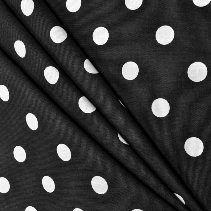 Premier Prints Polka Dot Black/White Canvas Fabric image 3 of 5