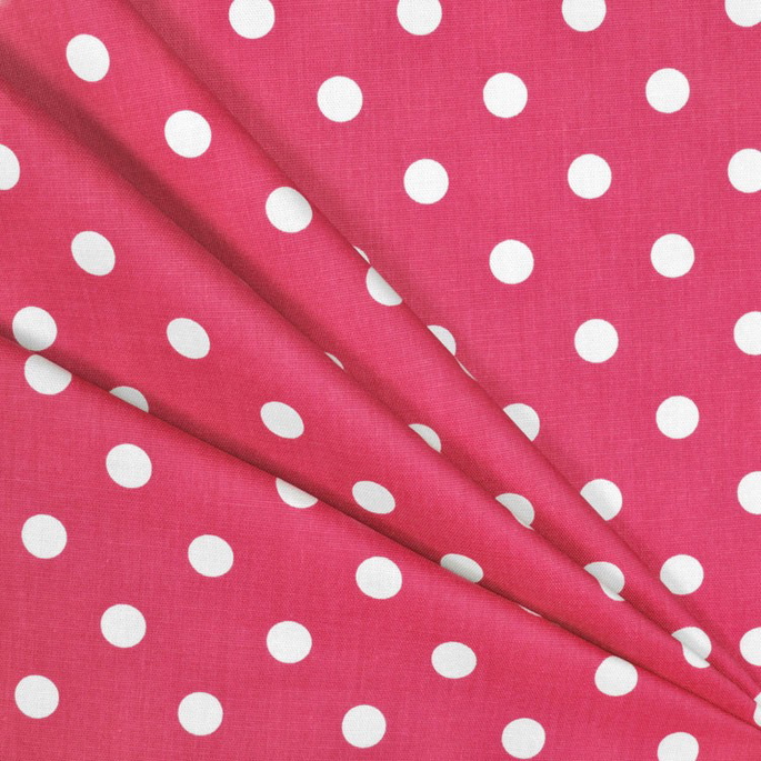 Premier Prints Polka Dot Candy Pink/White Canvas Fabric image 3 of 5
