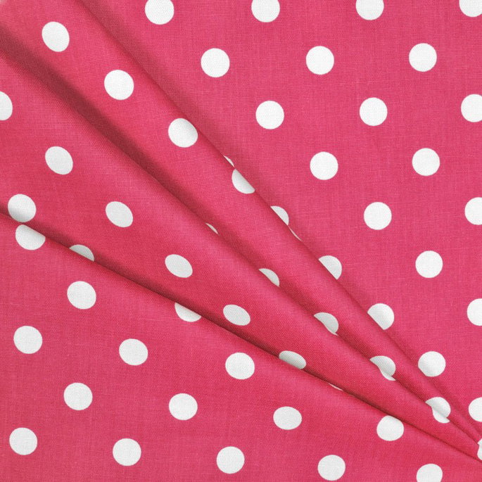 Premier Prints Polka Dot Candy Pink/White Canvas Fabric image 3 of 5