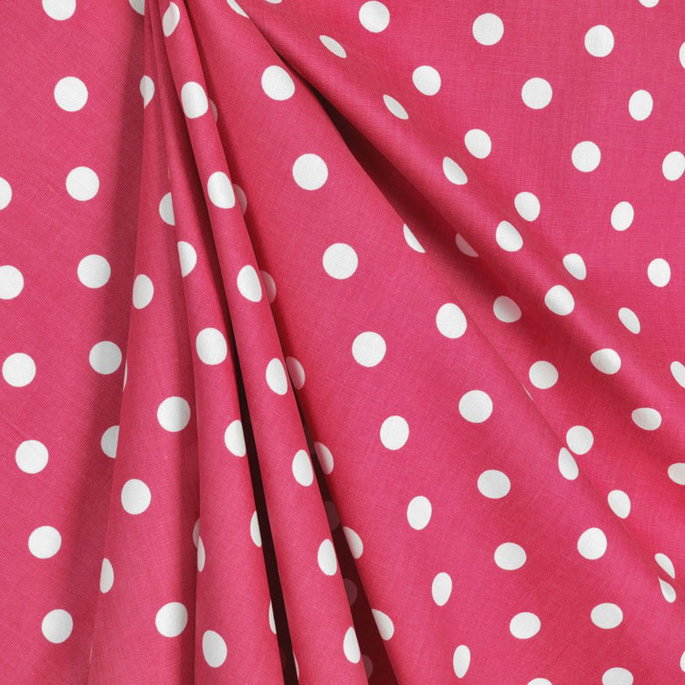 Premier Prints Polka Dot Candy Pink/White Canvas Fabric image 4 of 5