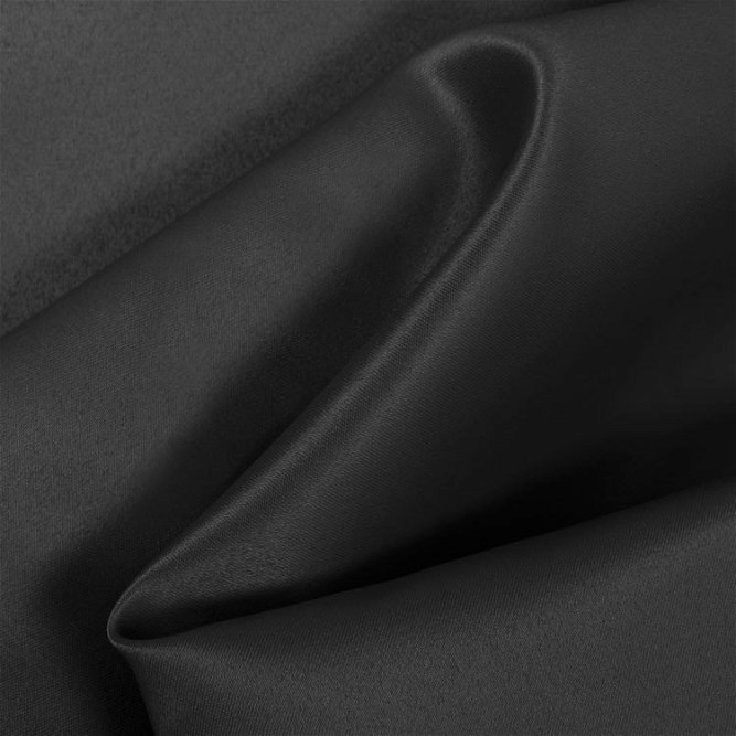 Black Matte Satin (Peau de Soie) Fabric