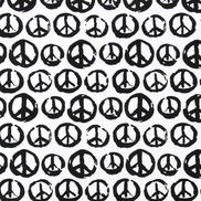 Premier Prints Peaceful White/Black Canvas Fabric