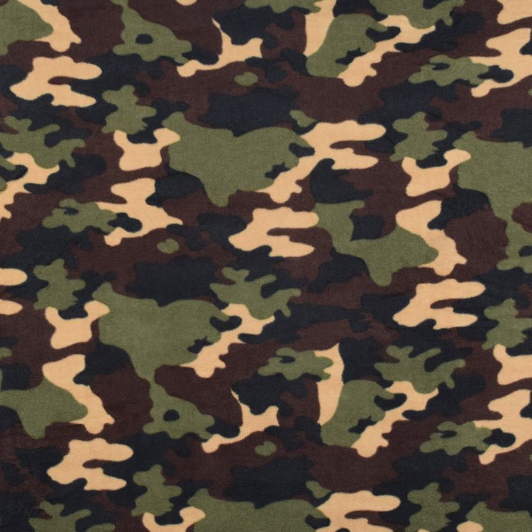 Green Camouflage Fleece Fabric | OnlineFabricStore