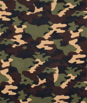 Green Camouflage Fleece Fabric