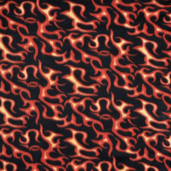 Orange Flames Fleece Fabric