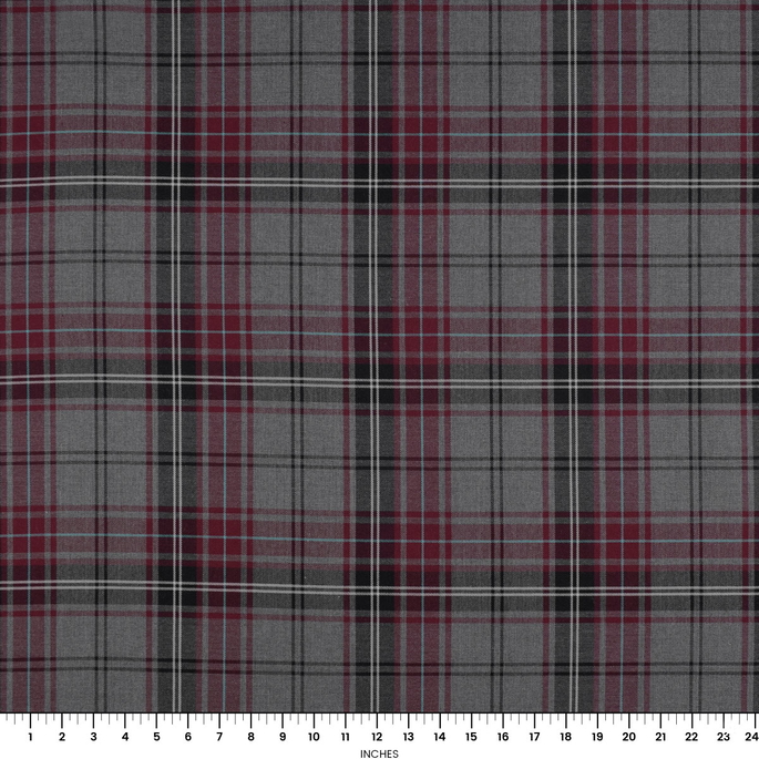 Gray/Red Plaid Fabric image 2 of 3