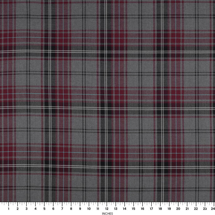 Gray/Red Plaid Fabric image 2 of 3