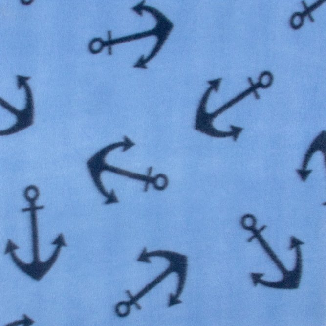 Blue Anchors Polar Fleece Fabric