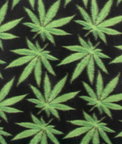 Black Cannabis Polar Fleece Fabric