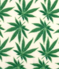 White Cannabis Polar Fleece Fabric