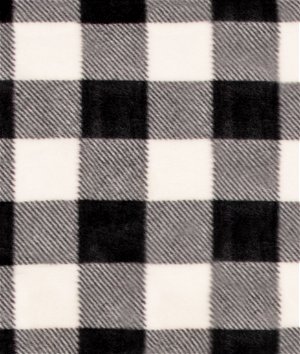 Black/White Kara Check Polar Fleece Fabric