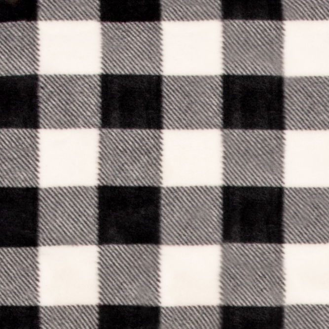 Black/White Kara Check Polar Fleece Fabric