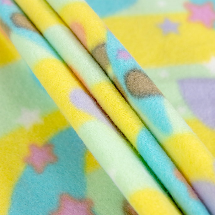 Stars Moon and Hearts Multi Polar Fleece Fabric image 2 of 2