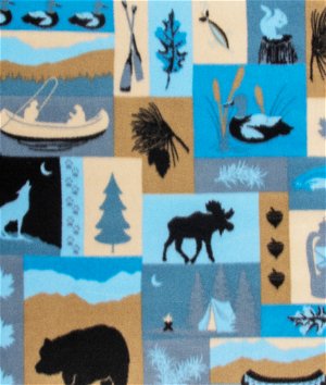 Blue Yellowstone Polar Fleece Fabric