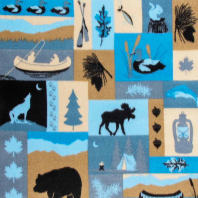 Blue Yellowstone Polar Fleece Fabric