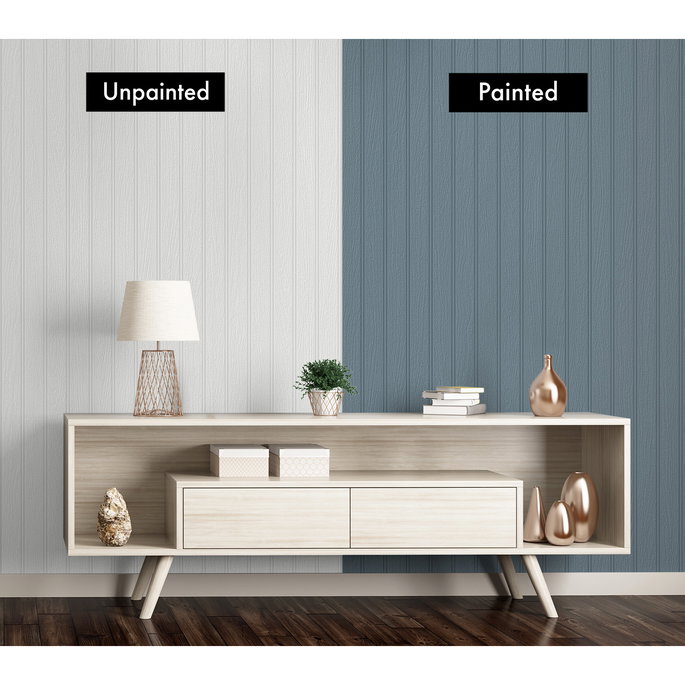 NextWall Peel &amp; Stick Faux Beadboard Off-White Paintable Wallpaper image 5 of 5