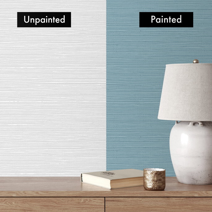 NextWall Peel &amp; Stick Faux Grasscloth Off-White Paintable Wallpaper image 5 of 5