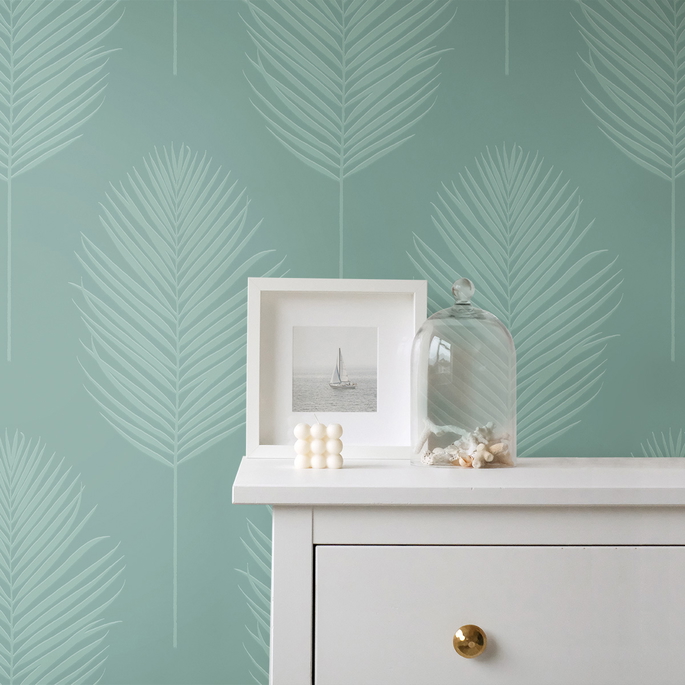 NextWall Peel &amp; Stick Palm Leaf Off-White Paintable Wallpaper image 4 of 5