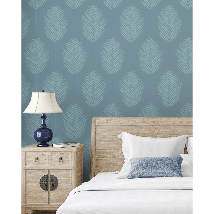 NextWall Peel &amp; Stick Palm Leaf Off-White Paintable Wallpaper image 5 of 5