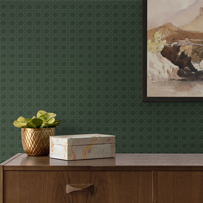 NextWall Peel &amp; Stick Wicker Off-White Paintable Wallpaper image 4 of 5