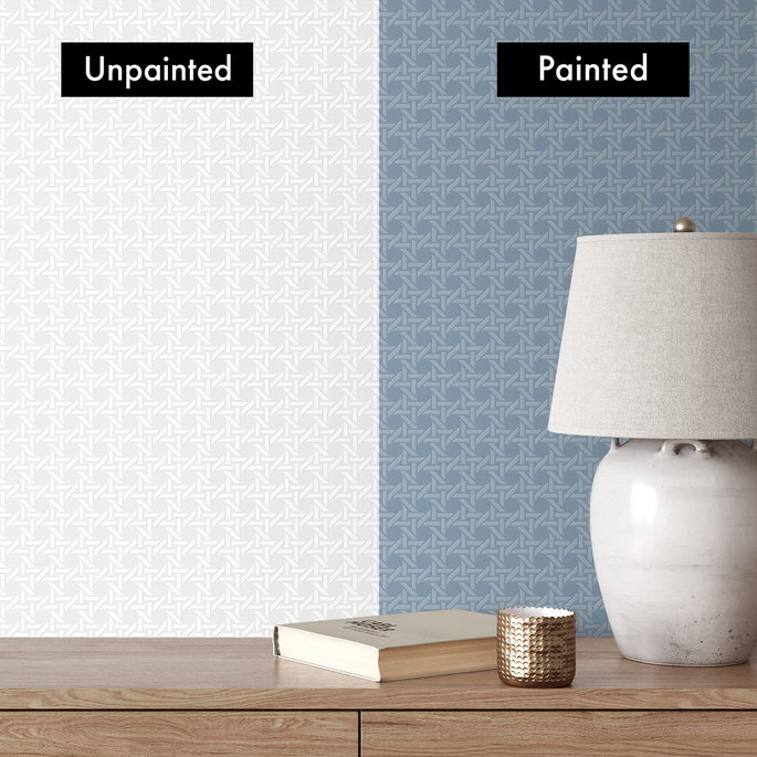 NextWall Peel &amp; Stick Wicker Off-White Paintable Wallpaper image 5 of 5