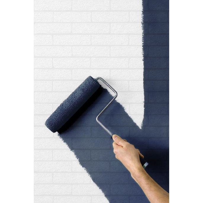 NextWall Peel &amp; Stick Rustico Faux Brick Off-White Paintable Wallpaper image 2 of 5