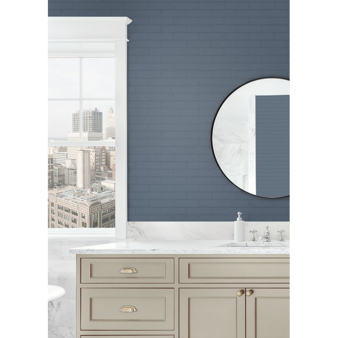 NextWall Peel &amp; Stick Rustico Faux Brick Off-White Paintable Wallpaper image 4 of 5