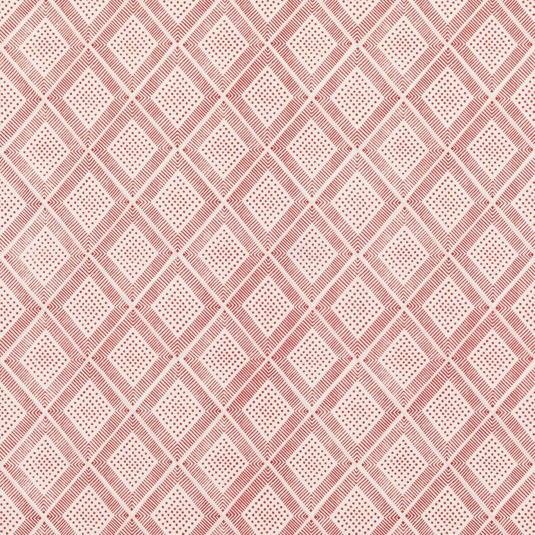 Baker Lifestyle Block Trellis Rustic Red Fabric