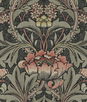 Seabrook Designs Acanthus Floral Charcoal & Rosewood Prepasted Wallpaper