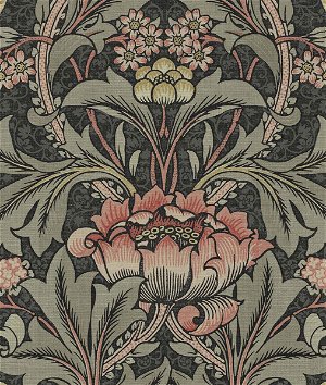 Seabrook Designs Acanthus Floral Charcoal & Rosewood Prepasted Wallpaper