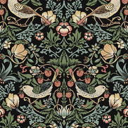 Seabrook Designs Fragaria Garden Ebony Prepasted Wallpaper