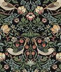 Seabrook Designs Fragaria Garden Ebony Prepasted Wallpaper
