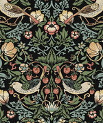 Seabrook Designs Fragaria Garden Ebony Prepasted Wallpaper