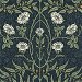 Seabrook Designs Stenciled Floral Navy &amp; Sage Prepasted Wallpaper thumbnail image 1 of 4