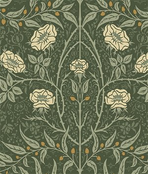 Seabrook Designs Stenciled Floral Evergreen Prepasted Wallpaper