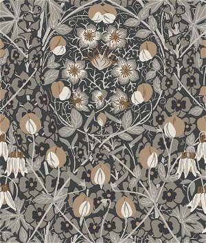 Seabrook Designs Tulip Garden Wrought Iron & Chamois Prepasted Wallpaper