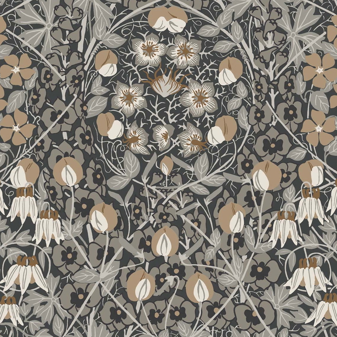 Seabrook Designs Tulip Garden Wrought Iron &amp; Chamois Prepasted Wallpaper image 1 of 4