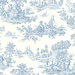 Seabrook Designs Chateau Toile Blue Bell Prepasted Wallpaper