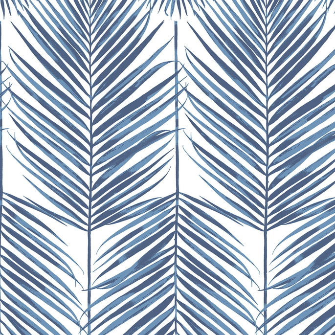 Seabrook Designs Paradise Palm Coastal Blue Prepasted Wallpaper image 1 of 4