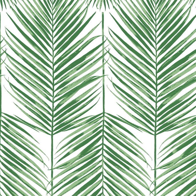 Seabrook Designs Paradise Palm Greenery Prepasted Wallpaper image 1 of 4