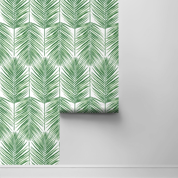 Seabrook Designs Paradise Palm Greenery Prepasted Wallpaper image 2 of 4