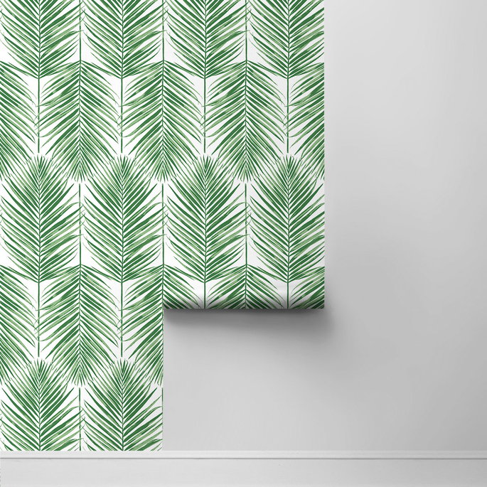 Seabrook Designs Paradise Palm Greenery Prepasted Wallpaper image 2 of 4