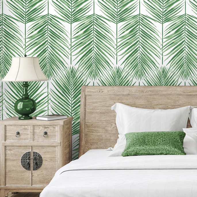 Seabrook Designs Paradise Palm Greenery Prepasted Wallpaper image 4 of 4
