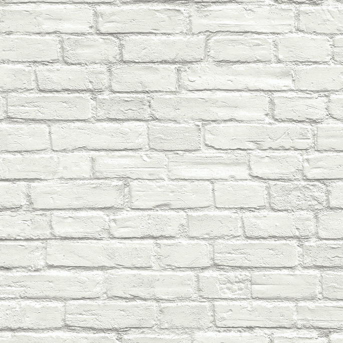 Seabrook Designs Industrial Faux Brick Off-White Prepasted Wallpaper image 1 of 4