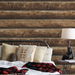 Seabrook Designs Faux Log Cabin Walnut Prepasted Wallpaper thumbnail image 3 of 4