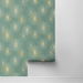 Seabrook Designs Starburst Geo Teal &amp; Gold Prepasted Wallpaper thumbnail image 2 of 4