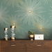 Seabrook Designs Starburst Geo Teal &amp; Gold Prepasted Wallpaper thumbnail image 4 of 4